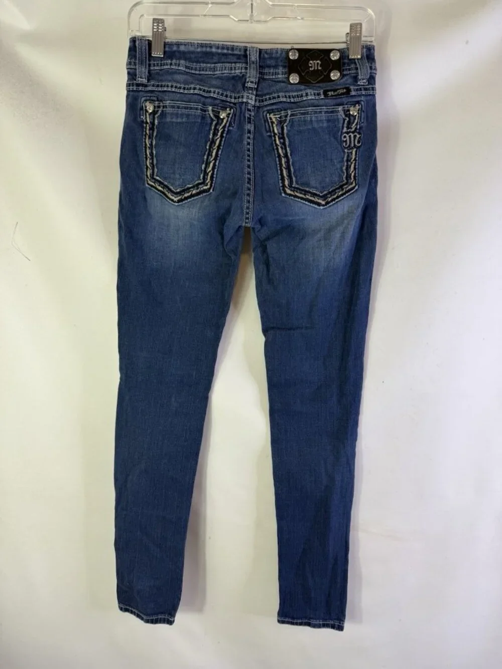 Y2K Miss Me Jeans Thick Stitched Skinny Bling Bedazzled